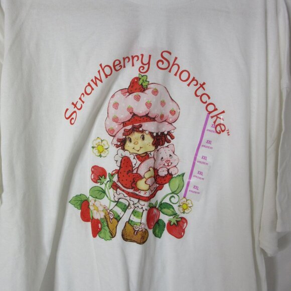 Strawberry Shortcake T Shirt Pink Kitty Graphic Tee Plus Size XXL White NWT - Picture 3 of 8